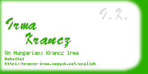 irma krancz business card